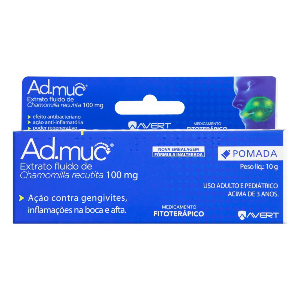 Ad-Muc 100mg Caixa com 1 Bisnaga com 10G de Pomada de Uso Bucal