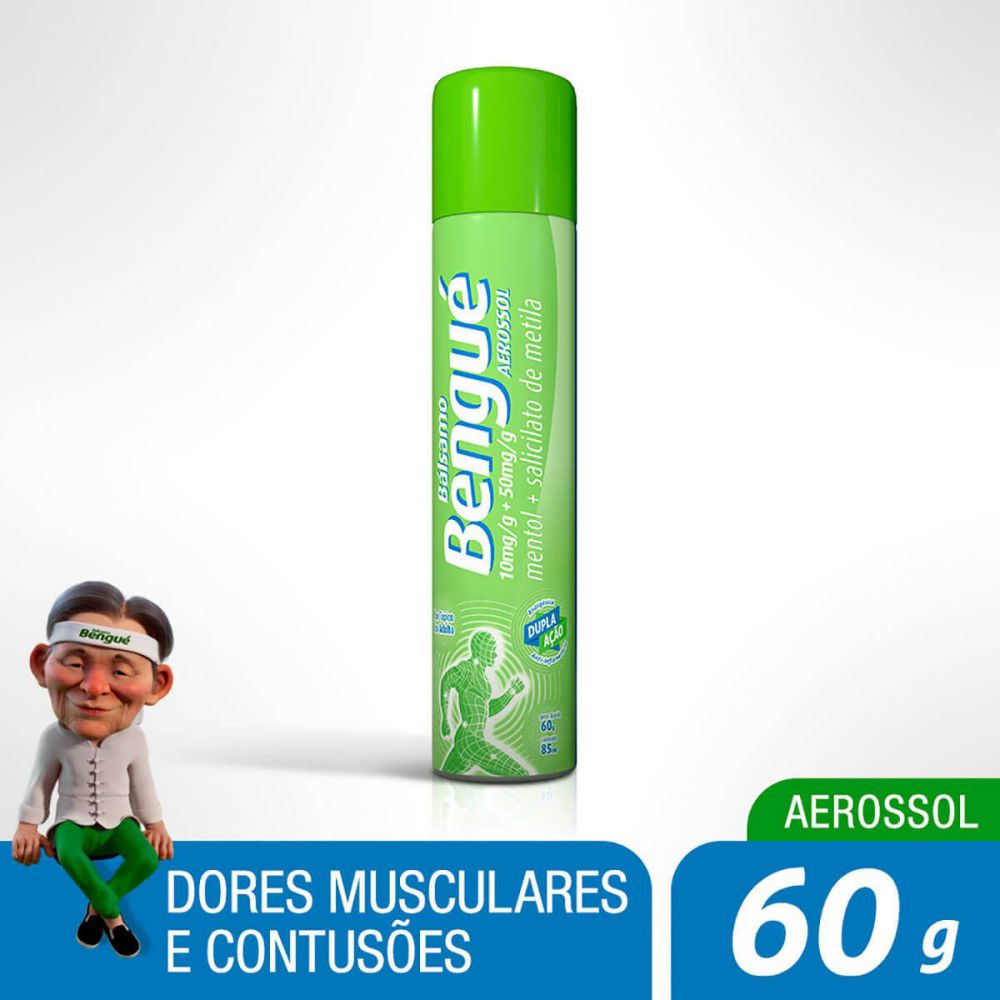 Bálsamo Bengué Aerossol 50 mg + 10 mg Caixa com 1 Aerossol com 60G de Solução de Uso Dermatológico