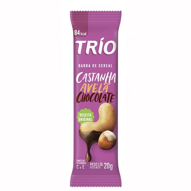 Barra de Cereal Trio Deli Chocolate Avelã e Castanha 25G 1 Unidade