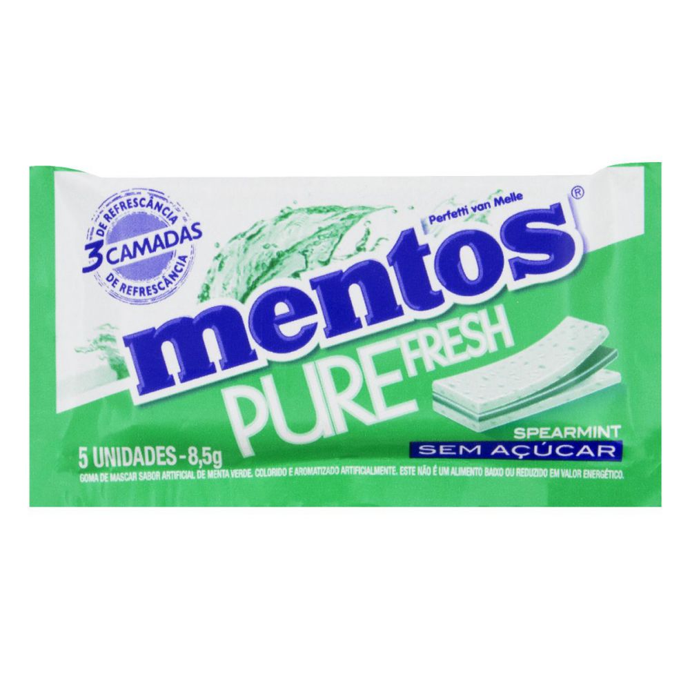 Chiclete Mentos Pure Spearmint Slab 5 Unidades