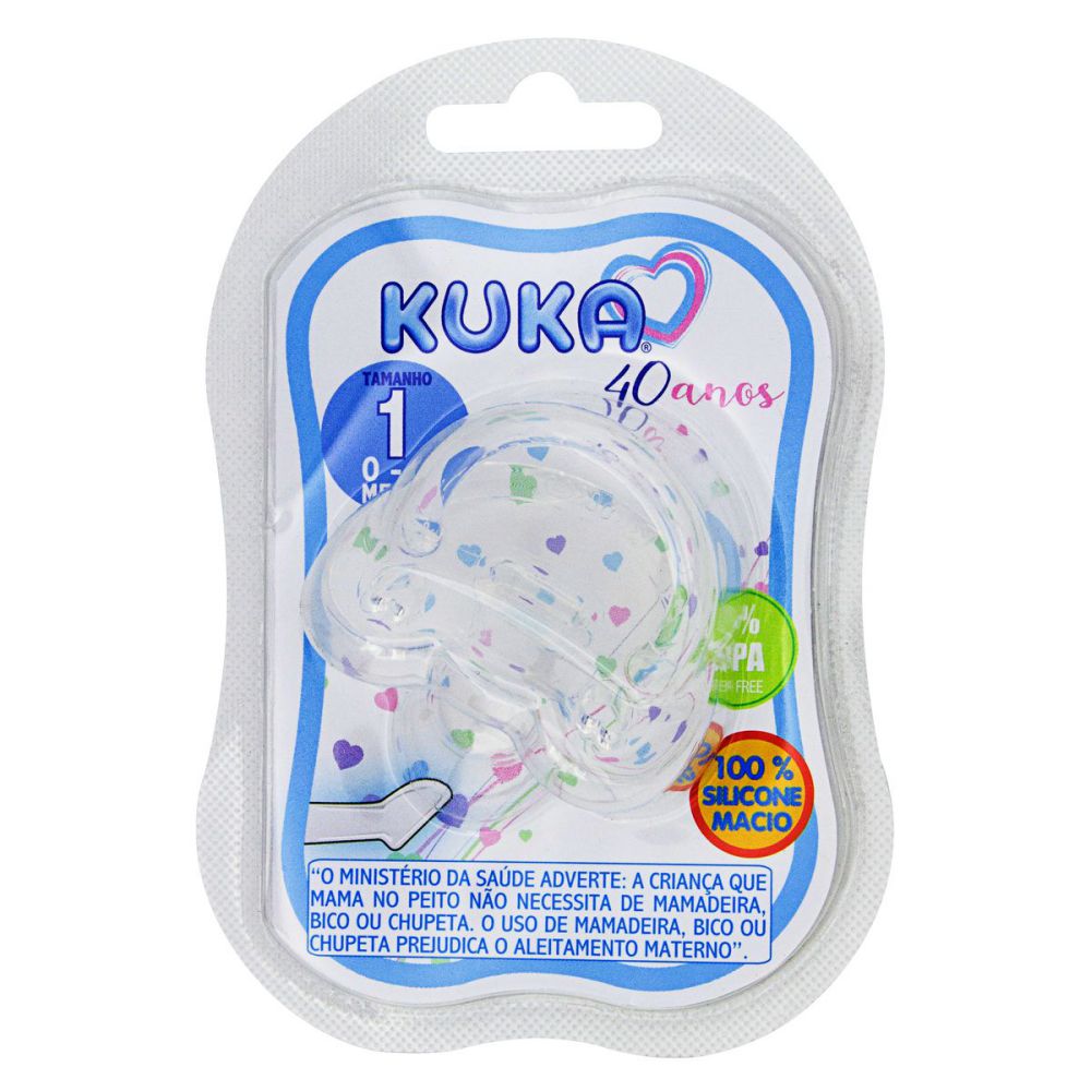 Chupeta Ortodôntica de Silicone Kuka Soft Fase 1 com 1 Unidade