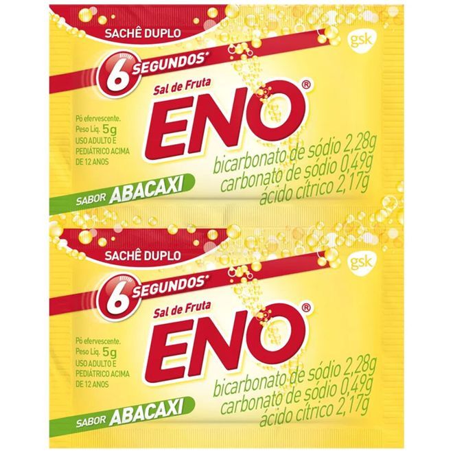 [TESTE] Sal De Frutas Eno 2 Envelopes Com 5G De Pó Efervescente De Uso Oral Abacaxi