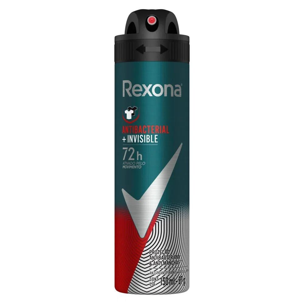 [TESTE] Desodorante Masculino Rexona Motionsense Antibacterial Invisible Aerosol 150mL