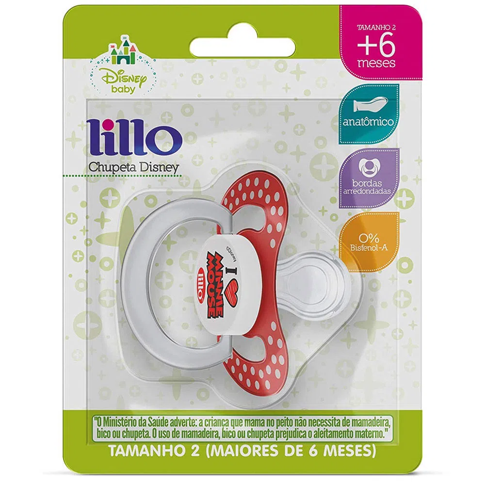 [TESTE] Chupeta Lillo Disney 6+ Meses Minnie Branco E Vermelho