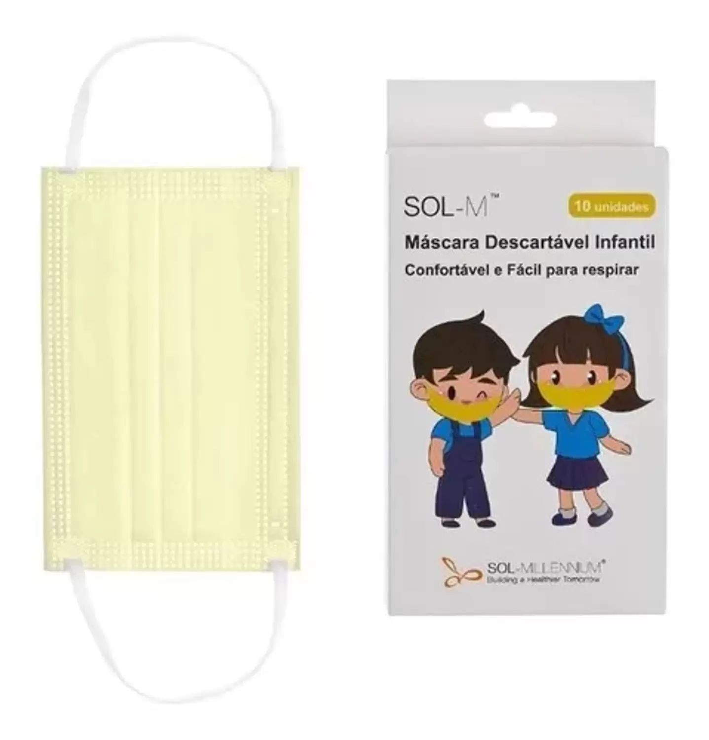 [TESTE] Máscara Desc Sol-Mille 10 Un Infantil Amarelo