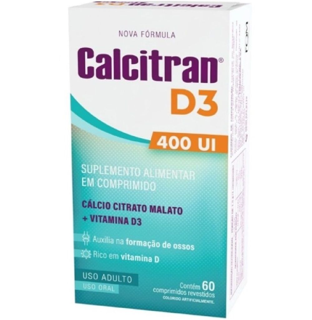 [TESTE] Suplemento Vitamínico De Cálcio 400Mg E Vitamina D Calcitran D3 Com 60 Comprimidos