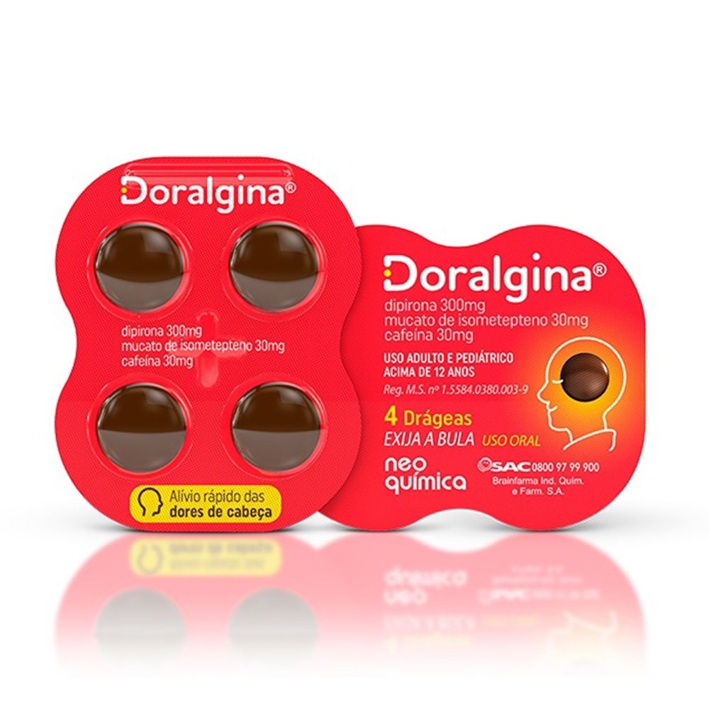 [TESTE] Doralgina 30Mg + 300Mg + 30Mg, Blíster Com 4 Drágeas