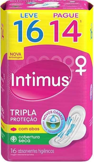 [TESTE] Intimus Absorvente Externo Tripla Proteção Seca Com Abas 16 Unidades Leve 16 Pague 14