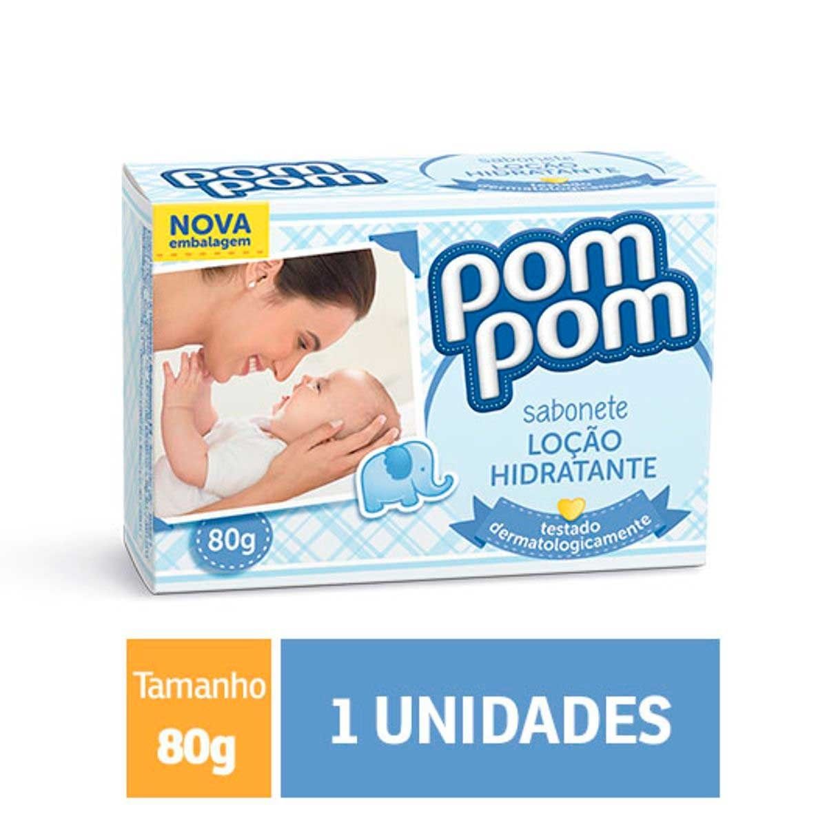 [TESTE] Sabonete Infantil Pom Pom Loção Hidratante Barra 80G 1 Unidade