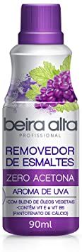 Removedor De Esmaltes Zero Acetona Aroma Uva 90mL Beira Alta Pequeno