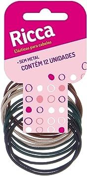 [TESTE] Elástico De Cabelo Ricca Sem Metal, Basic, 12 Unidades