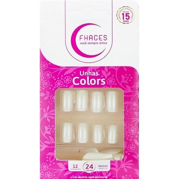 [TESTE] Unhas Fhaces Colors Perola 28 Unid