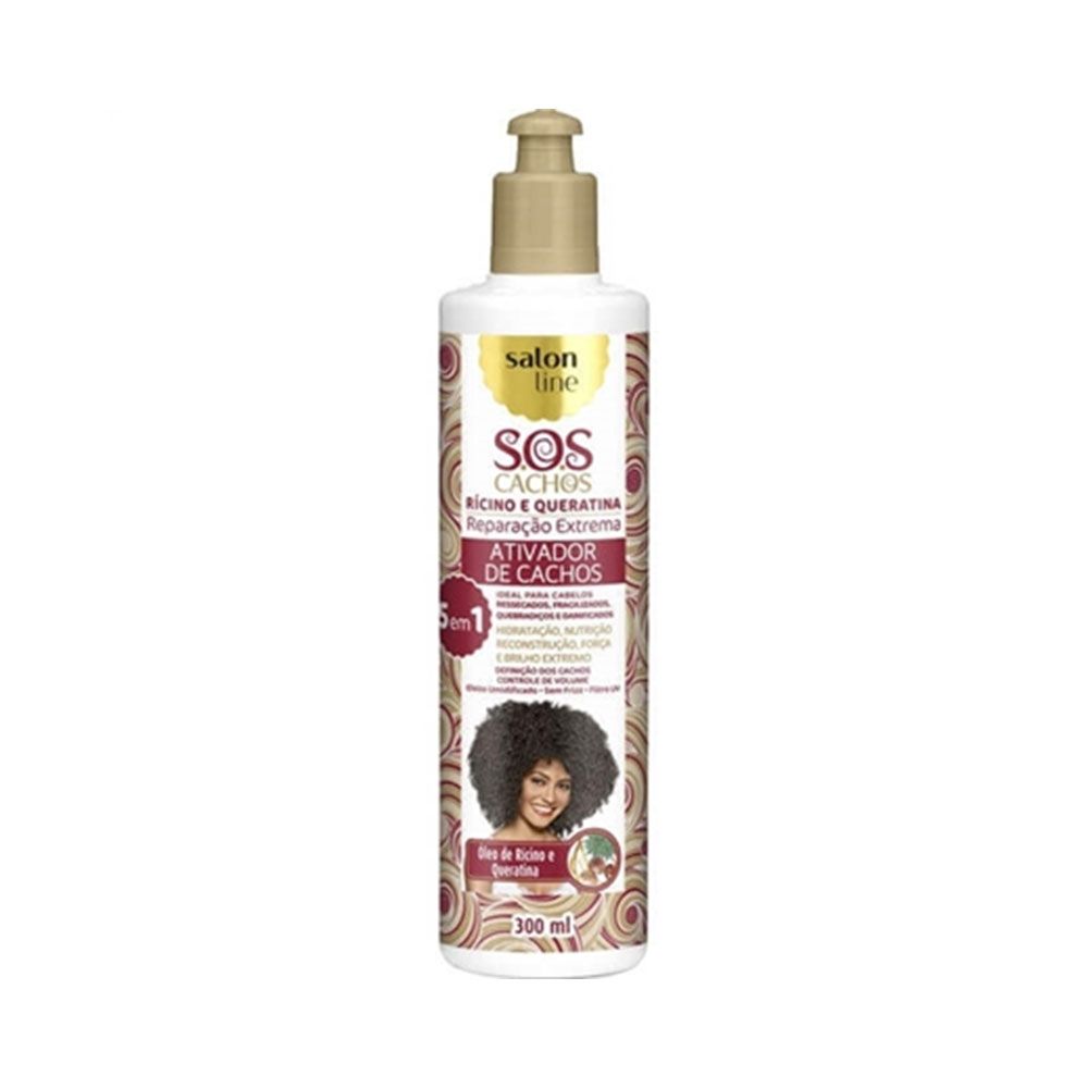 Ativador De Cachos Salon Line Sos Cachos Reparação Extrema Rícino E Queratina 300mL