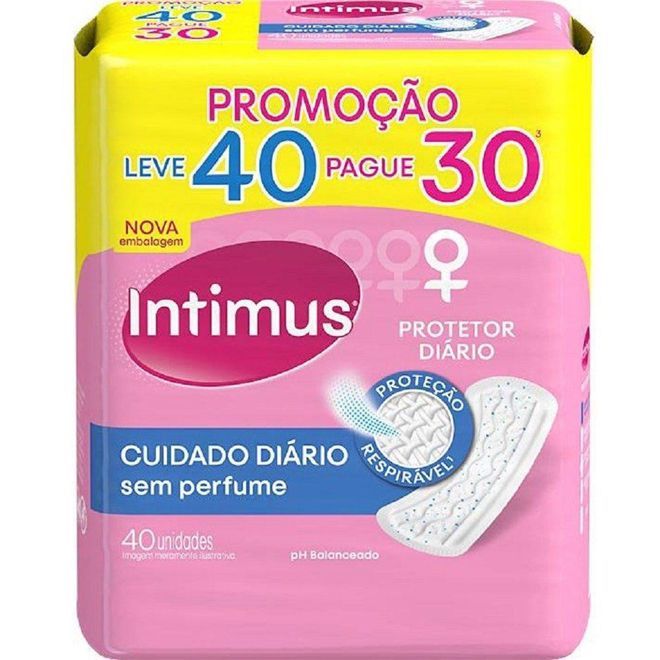 [TESTE] Intimus - Protetor Diário Sem Perfume, 40 Unidades - Leve 40 Pague 30
