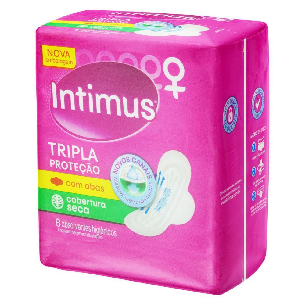 [TESTE] Intimus Absorvente Externo Tripla Proteção Seca Com Abas 8 Unidades