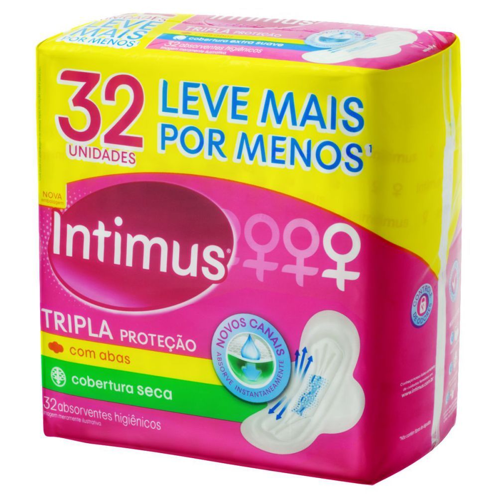 [TESTE] Absorvente Intimus Gel Tripla Proteção Seca Com Abas 32 Unidades