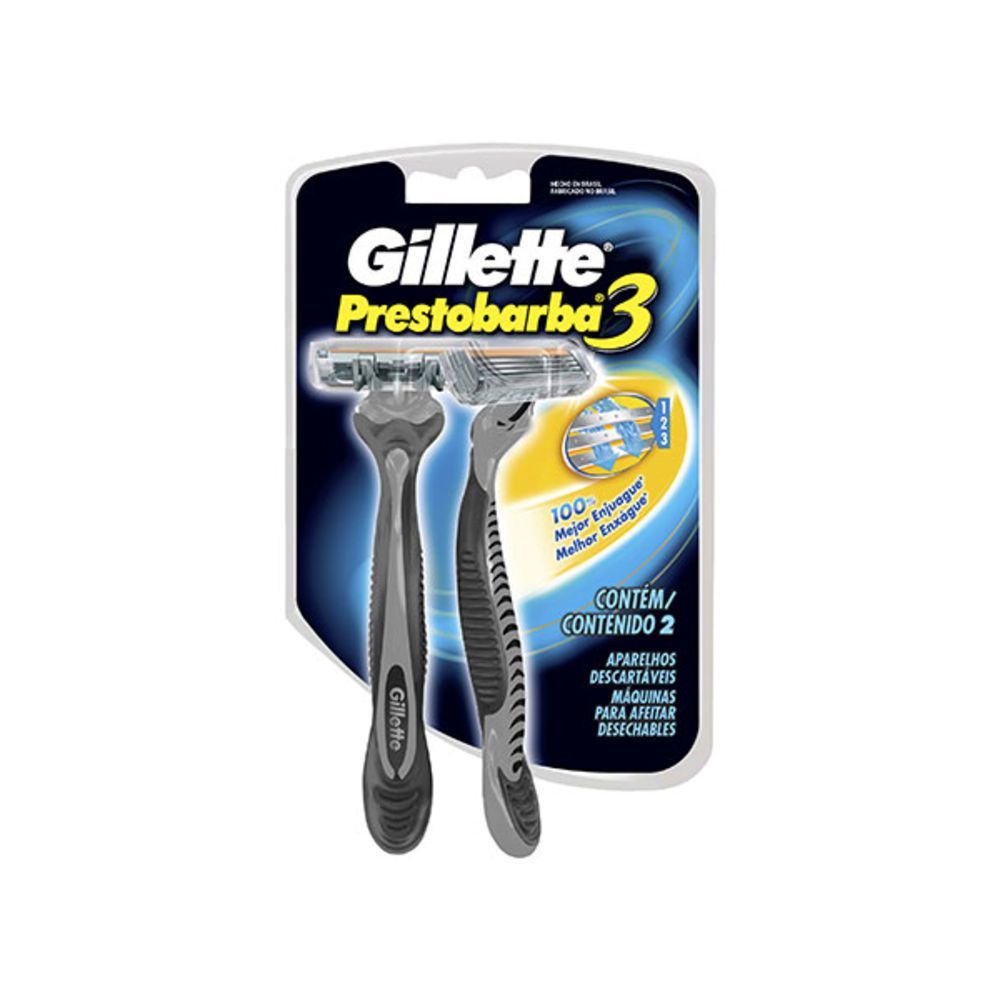 [TESTE] Aparelho De Barbear Descartável Gillette Prestobarba3 Com 2 Unidades Gillette