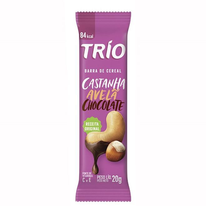 [TESTE] Barra De Cereal Trio Deli Chocolate Avelã E Castanha 25G 1 Unidade