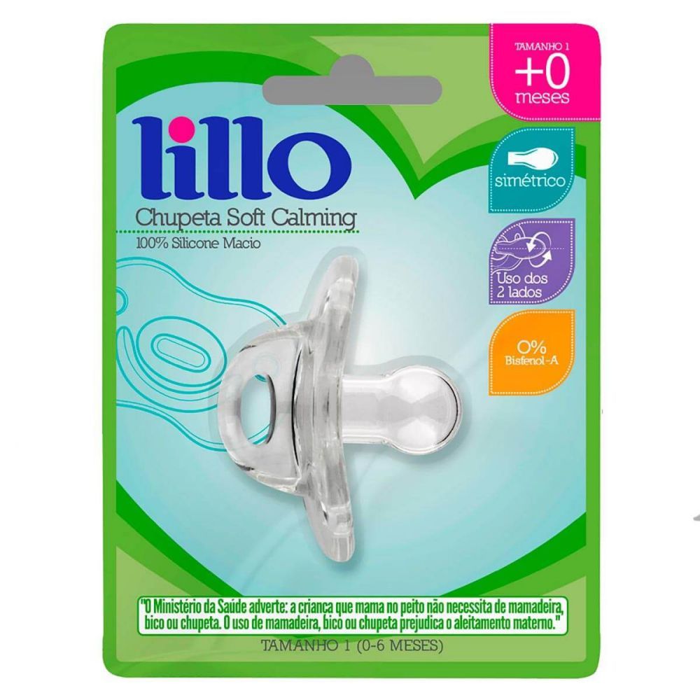 [TESTE] Lillo Chupeta Soft Calming 100% Silicone Simetrico Transparente Tamanho 1