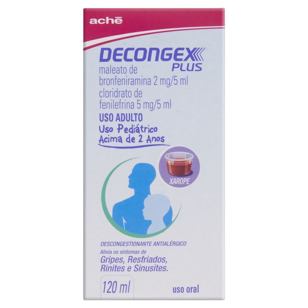 [TESTE] Decongex Plus 0,4Mg + 1Mg Caixa Com 1 Frasco Com 120mL De Xarope + Copo Medidor