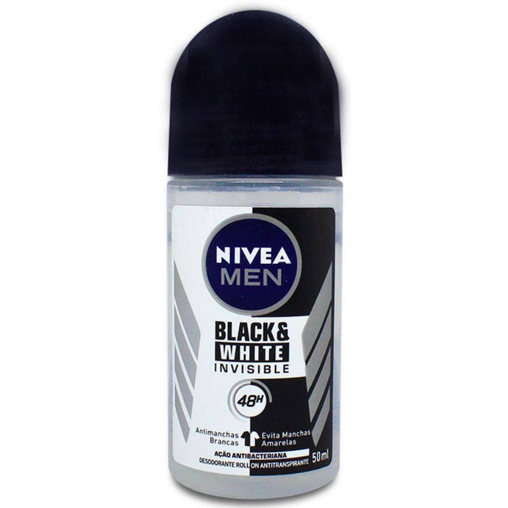 [TESTE] Desodorante Masculino Nivea Men Invisible For Black & White Clear Roll-On 50mL