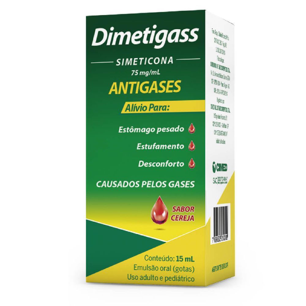 Dimetigass Gotas 75Mg/mL Caixa Com 1 Frasco Gotejador Com 15mL De Emulsão De Uso Oral