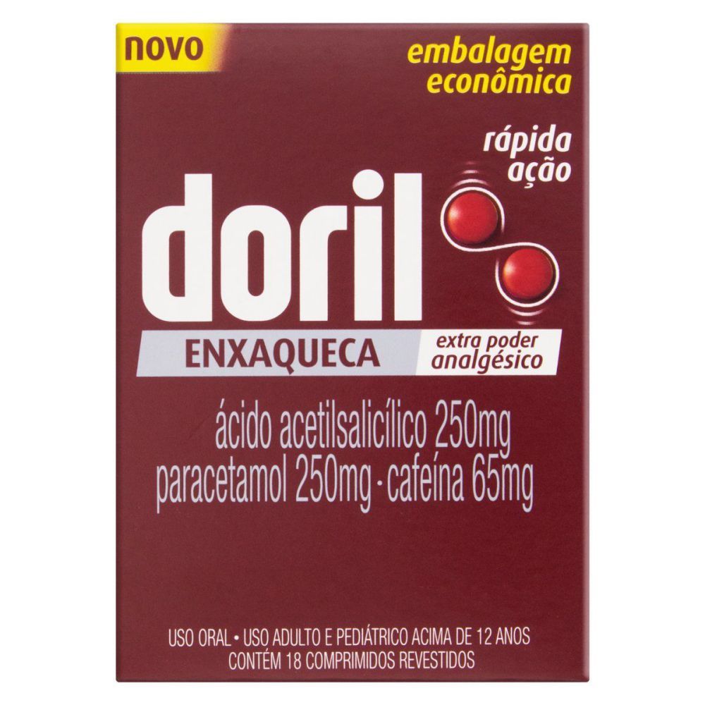 [TESTE] Doril Enxaqueca 250Mg + 250Mg + 65Mg Caixa Com 18 Comprimidos Revestidos