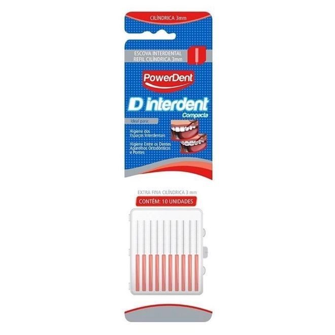 [TESTE] Refil Interdent Powerdent Extra Fina Cilíndrico Vermelha 10 Unidades
