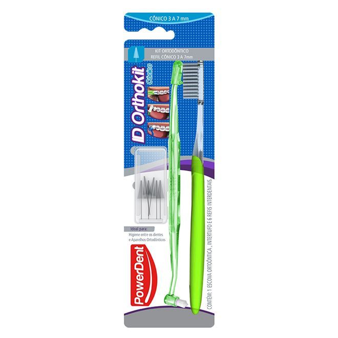 [TESTE] Kit Ortodontico Conico Escova Ortodontica + Intertufo + 6 Refis Interdentais
