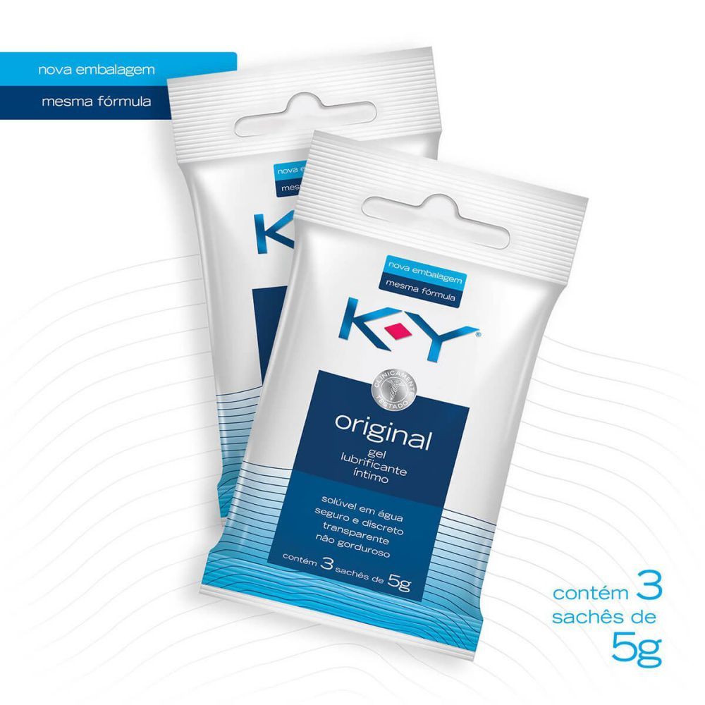 K-Y Original Gel Lubrificante Íntimo Pacote Com 3 Saches 5G K-Y