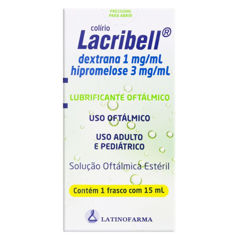 [TESTE] Lacribell 0,001G + 0,003G Caixa Com 1 Frasco Gotejador Com 15mL De Solução De Uso Oftálmico