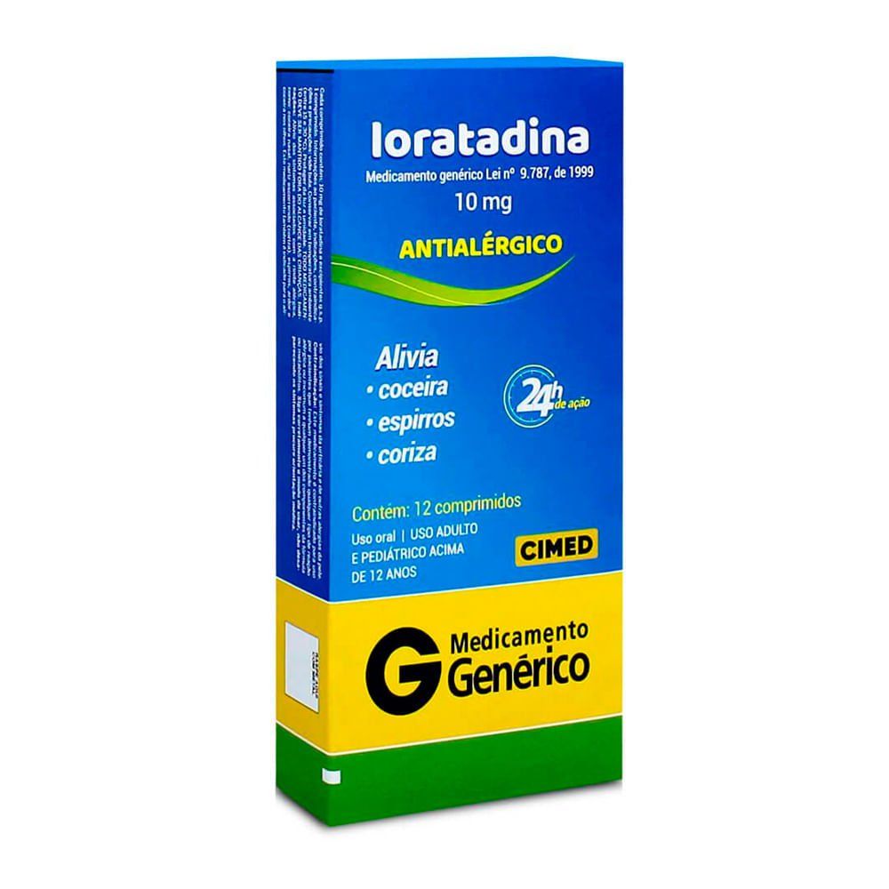 [TESTE] Loratadina 10Mg 12 Comprimidos - Cimed (Genérico)