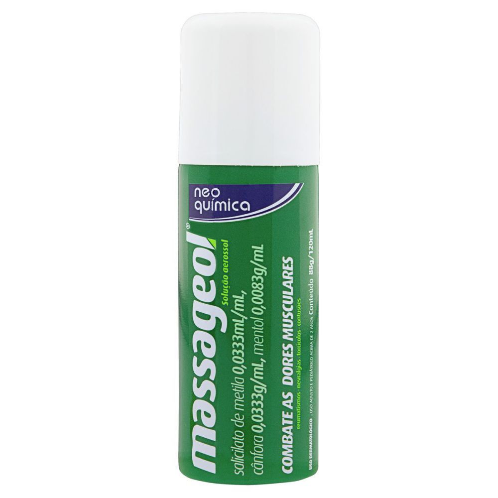 Massageol 0,333mL + 0,333G + 0,0083G Tubo Aerossol Com 120mL De Solução De Uso Dermatológico