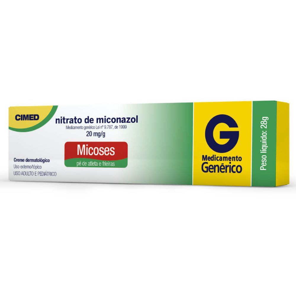 [TESTE] Nitrato De Miconazol Creme 20Mg Caixa Com 1 Bisnaga Com 28G De Creme De Uso Dermatológico - Cimed (Genérico)