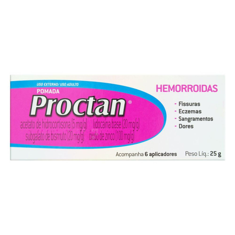 [TESTE] Proctan 5Mg + 20Mg + 20Mg + 100Mg Caixa Com 1 Bisnaga Com 25G De Pomada De Uso Retal