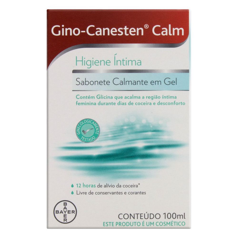 Calm Sabonete Íntimo Em Gel Para Coceira Vaginal 100mL Gino Canesten 100mL