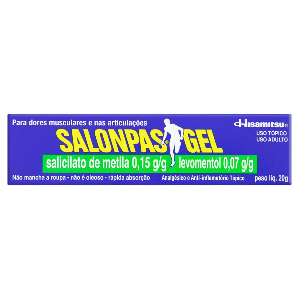 Salonpas Gel 0,15G/G + 0,07G/G Bisnaga Com 20G De Gel De Uso Dermatológico