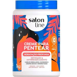 Salon Line Creme Para Pentear Redudutor De Volume Hidratação Profunda Profissional Branco