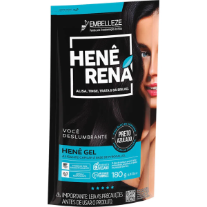 Tintura Alisante Hennê Embelleze Rená Preto Azulado 180G