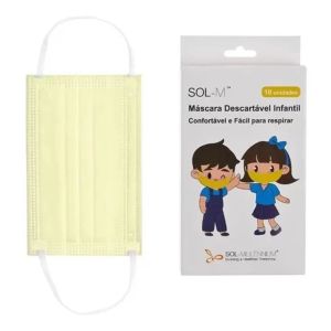Máscara Desc Sol-Mille 10 Un Infantil Amarelo