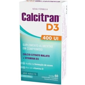 Suplemento Vitamínico De Cálcio 400Mg E Vitamina D Calcitran D3 Com 60 Comprimidos