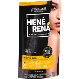 Tintura Alisante Hennê Embelleze Rená Preto Natural 180G