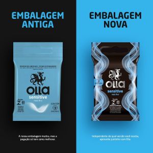 Preservativo Camisinha Olla Sensitive - 3 Unidades, Olla, Branco, 3Un, Pacote De 3