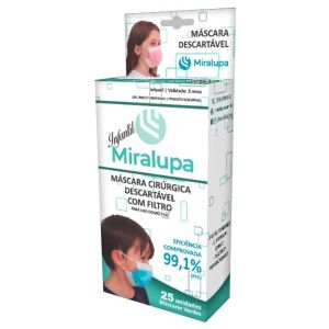 Máscara Cirurgica Descartável Infantil Miralupa Com 25 Verde Un