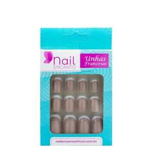 Unhas Postiça Nail Encanto Francesas Nude Un