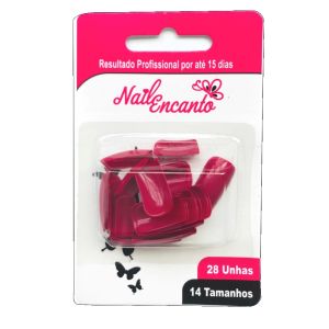 Unha Postiça Nail Encanto Vermelho Com 28 Un