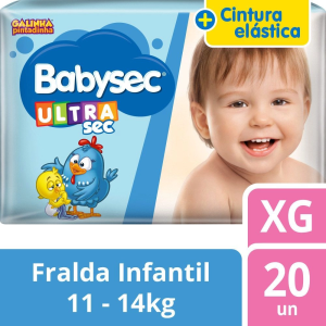 Babysec Fralda Galinha Pintadinha Jumbo Tamanho Extra Grande Com 20 Tiras