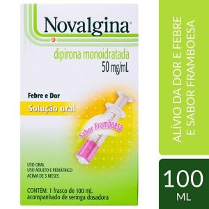 Novalgina Solução Oral 50Mg/mL Caixa Com 1 Frasco Com 100mL De Solução De Uso Oral + Seringa Dosadora
