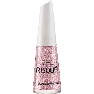 Esmalte Risqué Efeitos Glitter Granulado Rosé 8mL
