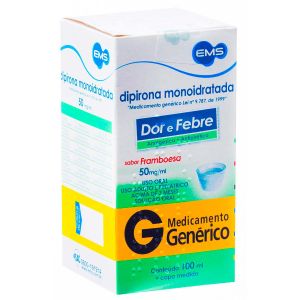 Dipirona Monoidratada Solução Oral 50Mg/mL Caixa Com 1 Frasco Com 100mL De Solução De Uso Oral + Copo Medida - Ems (Genérico)